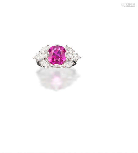 A Ruby and Diamond Ring, Monture Cartier