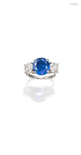 A Sapphire and Diamond Ring