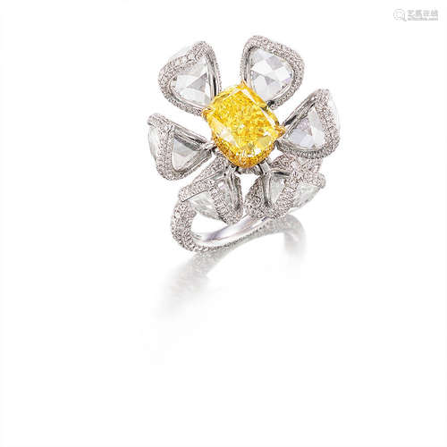 A Fancy Coloured Diamond and Diamond 'Day & Night' Ring, by Nirav Modi, 2012