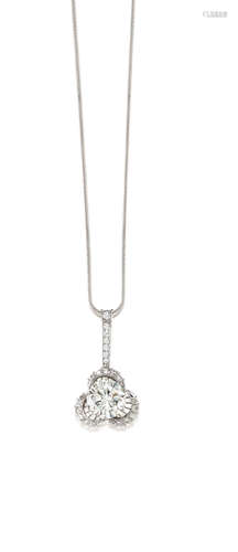 A Diamond Single-Stone Pendant