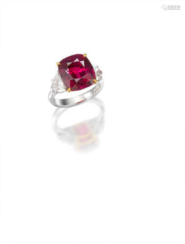 A Spinel and Diamond Ring