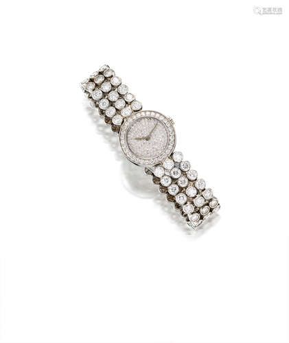 A Ladies Diamond Wristwatch, by Harry Winston