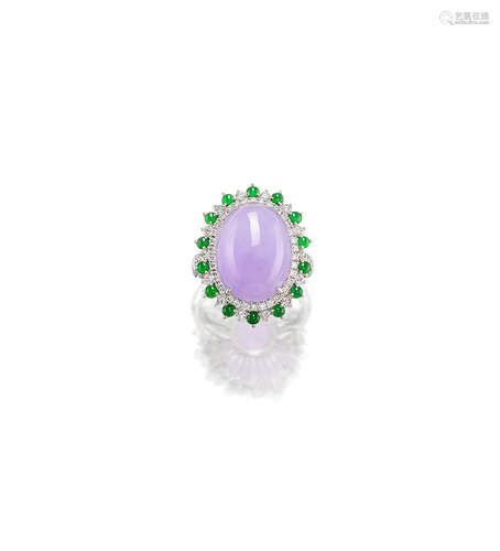 A Jadeite and Diamond Ring