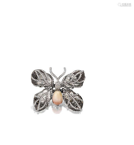 A Gem-set and Diamond Novelty Brooch