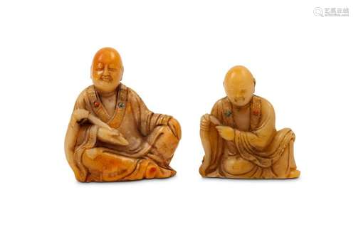 TWO SOAPSTONE CARVINGS. Qing Dynasty, or later. Ea