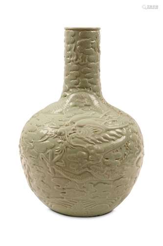 A CHINESE CELADON-GLAZED 'DRAGON' VASE, TIANQIUPIN