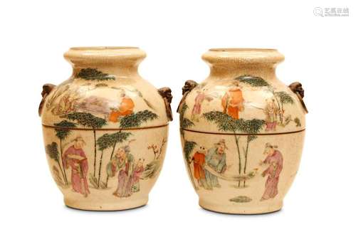 A PAIR OF ‘SEVEN SAGES OF THE BAMBOO GROVE’ VASES.