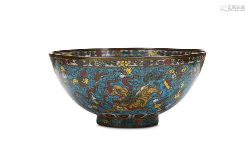 A CHINESE CLOISONNÉ ENAMEL ‘BUDDHIST LION DOGS’ BO