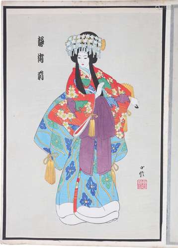 TWO ALBUMS OF BUNRAKU PRINTS. 20th Century. Each c