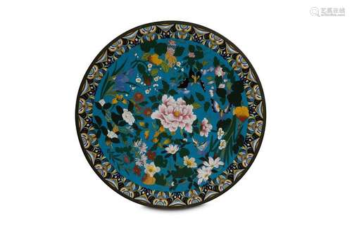 A LARGE CLOISONNÉ ENAMEL DISH. Meiji period. Worke