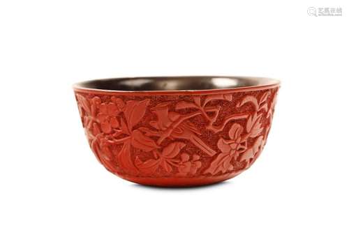 A CINNABAR LACQUER BOWL. Ming Dynasty. The deeply