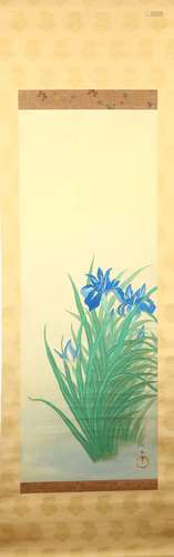 A PAINTING OF IRISES. Signed Koho (Yamashita Koho)