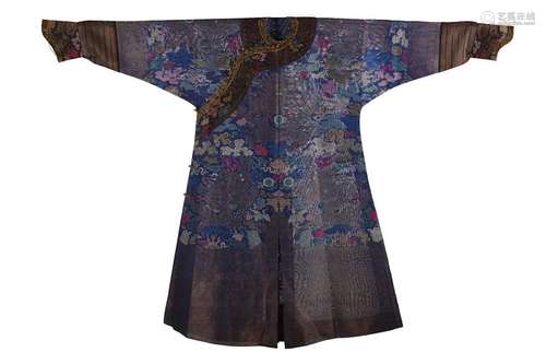 A BLUE-GROUND KESI `DRAGON' ROBE Qing Dynasty. The