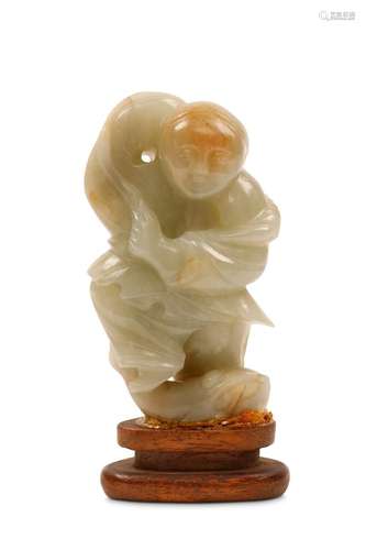 A CHINESE JADE CARVING OF LIU HAI. Qing Dynasty. S