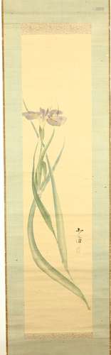 A PAINTING OF IRISES. 19th / 20th Century. A hangi