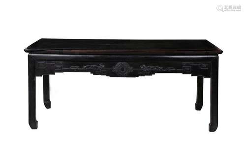 A LARGE CHINESE ZITAN WOOD TABLE. Qing Dynasty. Th