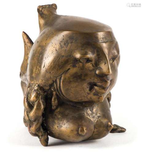 Gernot Rumpf, born 1941, fish mother, bronze sculpture
