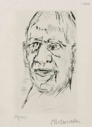 Oskar Kokoschka, 1886-1980, Self, 1972, etching