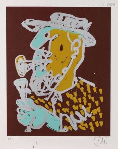 Markus Lüpertz, born 1941, serigraph, hand made print