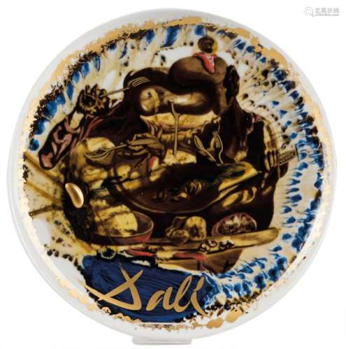 Salvador Dali, 1904-1989, artist plate, porcelain