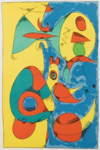 Joan Miro, 1893-1983, color lithograph, 1956