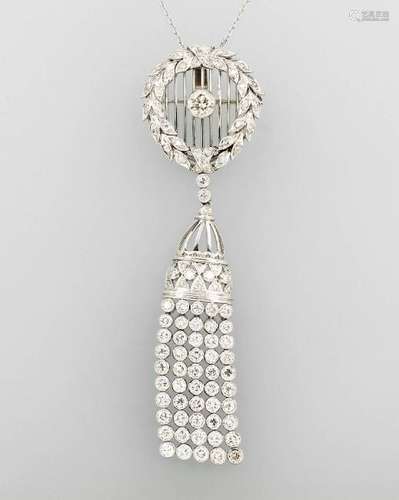 Platinum pendant/brooch with brilliants