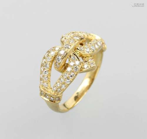 18 kt gold extraordinary ring with brilliants