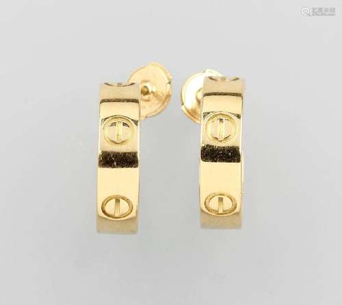 Pair of 18 kt gold CARTIER hoop earrings