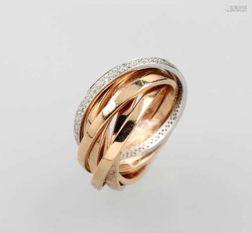 18 kt gold 6-part ring with brilliants