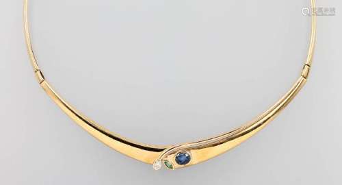 18 kt gold CADEAUX necklace with sapphire, emerald and
