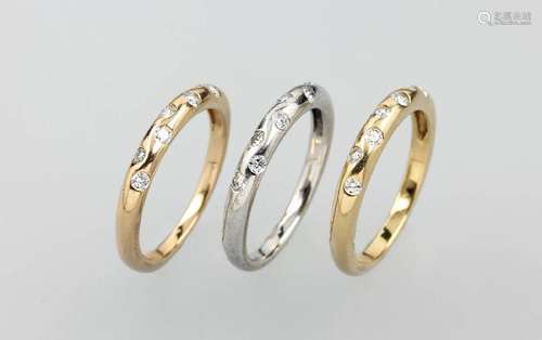 18 kt gold ringtrio with diamonds