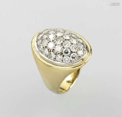 18 kt gold ring with brilliants