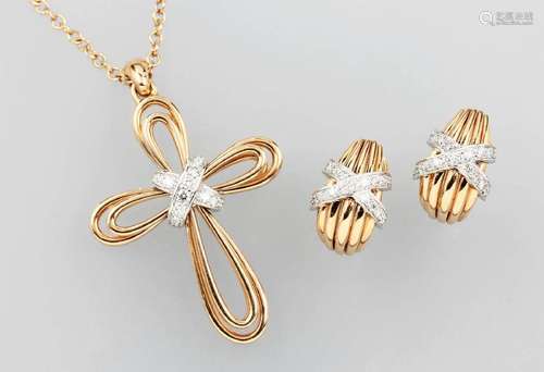 18 kt gold LEO WITTWER jewelry set with brilliants