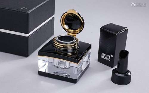 MONTBLANC inkpot 'Masterpiece', corpus lead crystal and