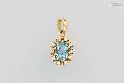 18 kt gold pendant with topaz and brilliants
