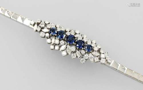 18 kt gold bracelet with sapphires and diamonds