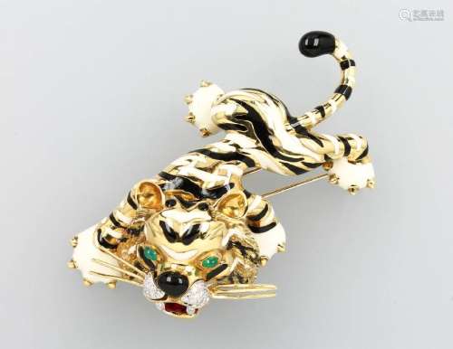 18 kt gold brooch 'Tiger' probably WEMPE with