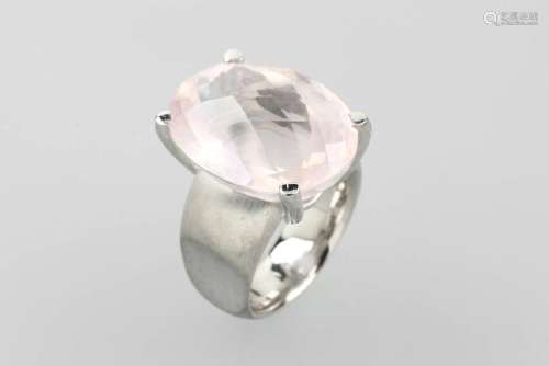 Ring with rose quartz, silver 925