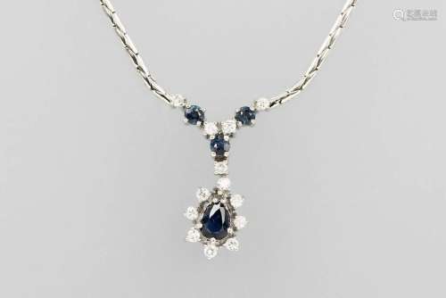 14 kt gold necklace with sapphires and brilliants