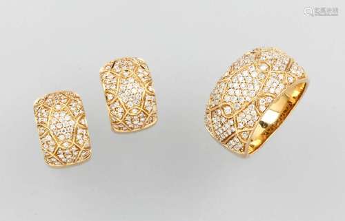 18 kt gold jewelry set with brilliants