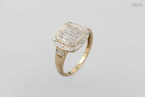 9 kt gold ring with diamonds