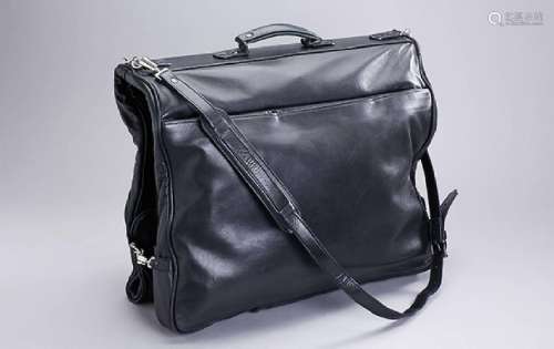 SEEGER suit bag, fine, black leather