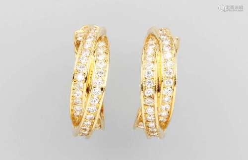 Pair of 18 kt gold CARTIER hoop earrings with