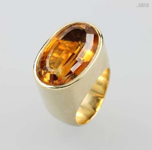 14 kt gold ring with citrine