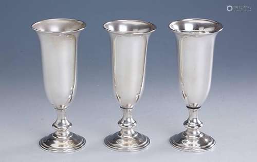 6 champagne flutes, silver 900