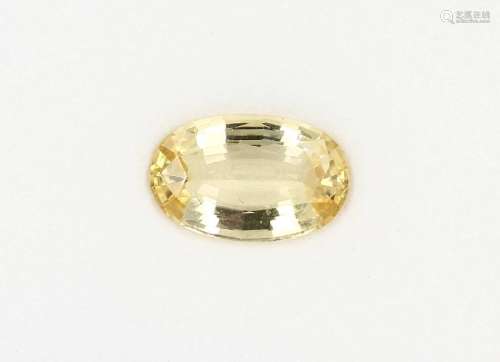 Loose yellow oval bevelled spinel approx