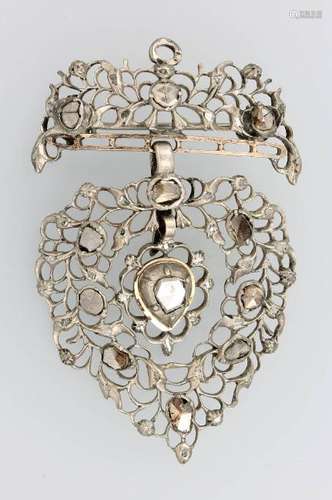 Brooch with diamonds, silver, probably Netherlands