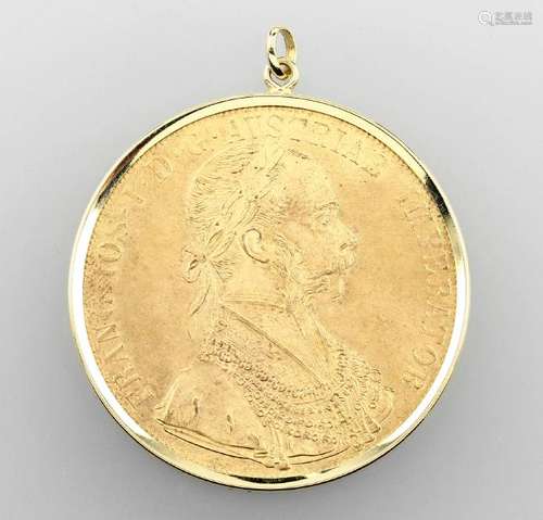 Coin pendant, 4 ducats Austria-Hungary