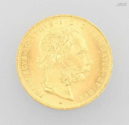 Gold coin, 8 Florin 20 Swiss Francs, Austria- Hungary