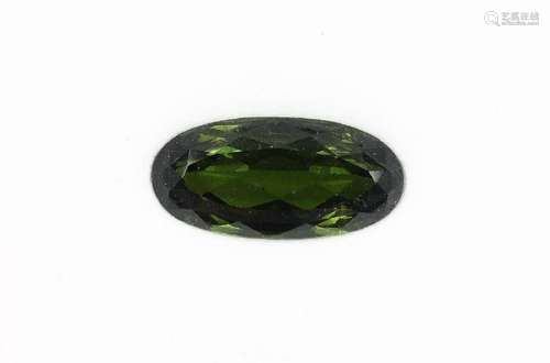 Oval bevelled green tourmaline